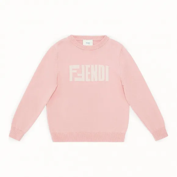 芬迪/Fendi 圆领_粉红色棉和羊绒毛衣 JFG047 A3T EF0AU4