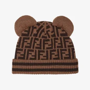 芬迪/Fendi 初剪羊毛徽标儿童帽-儿童针织帽 JUP052ALQUF0QT2 8054321543137