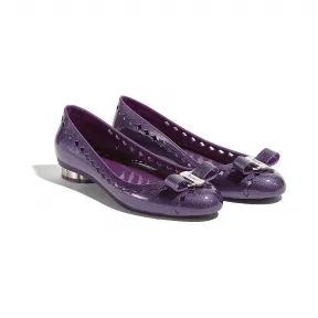 菲拉格慕/Salvatore Ferragamo 花卉造型鞋跟Jelly芭蕾舞平底鞋 035049_716461