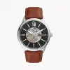 化石/Fossil 48MM Flynn Automatic Brown Leather Watch BQ2386