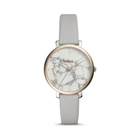 化石/Fossil Jacqueline 三指针矿灰色真皮腕表 ES4377