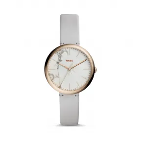 化石/Fossil Annette 三指针矿灰色真皮腕表 ES4379