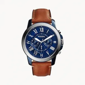 化石/Fossil Grant Chronograph Light Brown Leather Watch FS5151