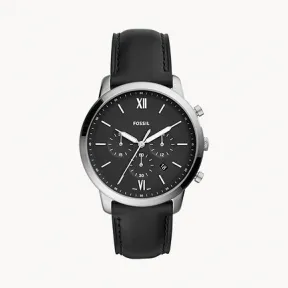 化石/Fossil Neutra Chronograph Black Leather Watch FS5452