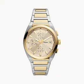 化石/Fossil Everett Chronograph Two-Tone Stainless Steel Watch FS5796