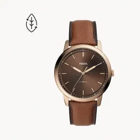 化石/Fossil The Minimalist Three-Hand Medium Brown Eco Leather Watch FS5871