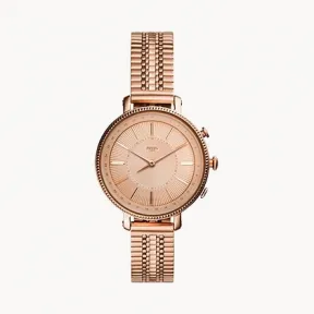 化石/Fossil Hybrid Smartwatch Cameron Rose Gold-Tone Stainless Steel FTW5054