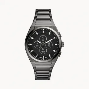 化石/Fossil Hybrid Smartwatch HR Everett Smoke Stainless Steel FTW7054