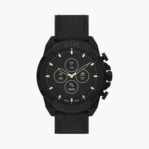 化石/Fossil Hybrid Smartwatch HR 44MM Bronson Black Leather FTW7060