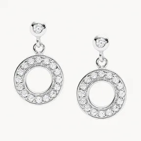 化石/Fossil Elliott Open Disc Sterling Silver Drop Earrings JFS00473040