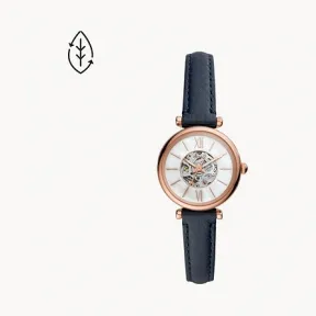 化石/Fossil Carlie Automatic Navy Eco Leather Watch ME3213