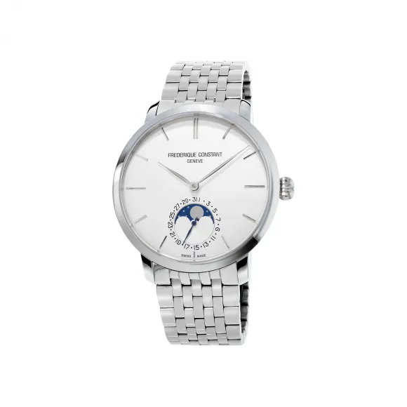 康斯登/Frederique Constant 自家机芯超薄月相腕表 42MM 不锈钢 自动机械机芯 FC-705S4S6B