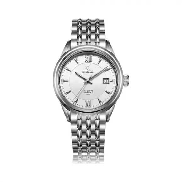爵尼/Genie 卓越雅豪系列 316L精钢 41mm 自动机械机芯 男表 GNQ-T1821M-W
