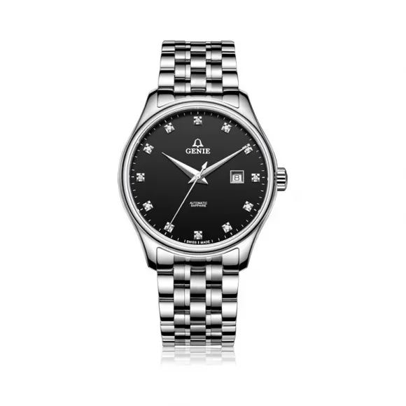 爵尼/Genie 维也纳系列 316L精钢 41mm 自动机械机芯 男表 GNQ-T1838M-ADB