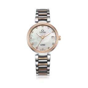 爵尼/Genie 梵之韵系列 316L精钢 33mm 自动机械机芯 女表 GNQ-T1847L-ADR