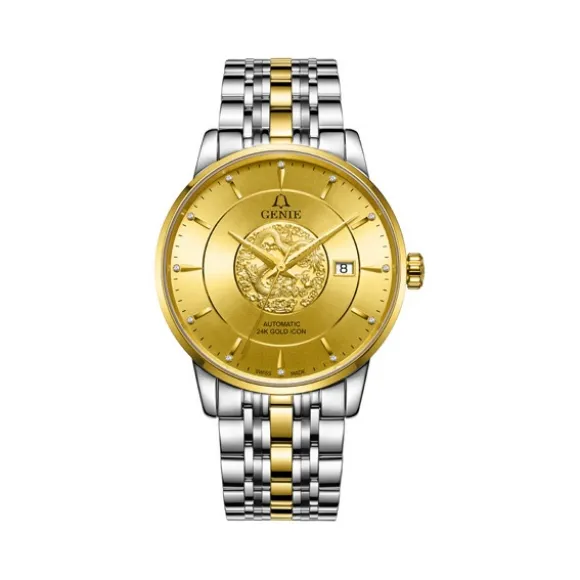 爵尼/Genie 君主真情系列 316L精钢 41mm 自动机械机芯 男表 GNQ-T1856M-24KDG