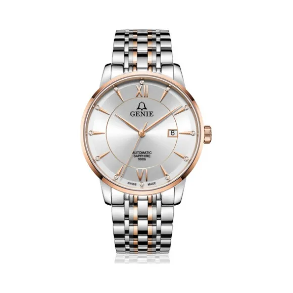 爵尼/Genie 百年时光系列 316L精钢 41mm 自动机械机芯 男表 GNQ-T1856M-ARW