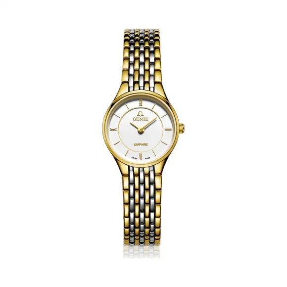 爵尼/Genie 超薄雅情系列 316L精钢 22.5mm 石英机芯 女表 GNQ-T1997L-G