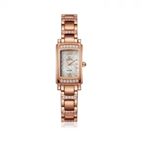 爵尼/Genie 卓越优雅系列 316L精钢 28x18mm 石英机芯 女表 GNQ-T2001L-R