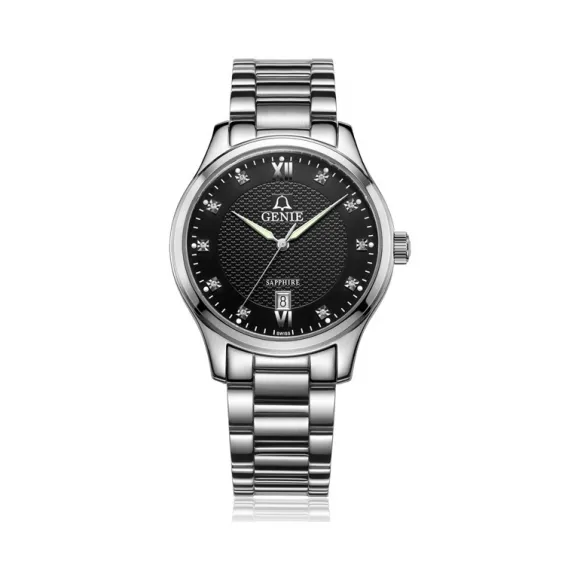 爵尼/Genie 尚美系列 316L精钢 41mm 石英机芯 男表 GNQ-T2012M-DB