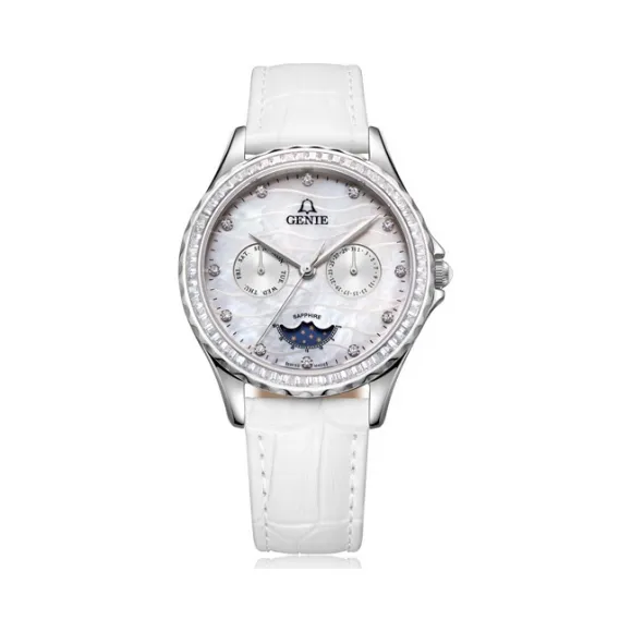 爵尼/Genie 兰惠系列 316L精钢 37mm 石英机芯 女表 GNQ-T2016L-LMQW