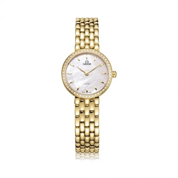 爵尼/Genie 灵韵系列 316L精钢 25mm 石英机芯 女表 GNQ-T2018L-QDGG