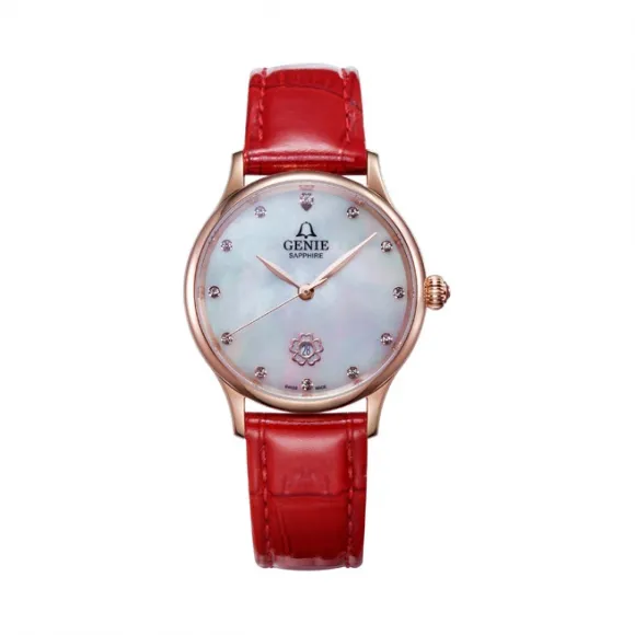 爵尼/Genie 雅莉丝系列 316L精钢 32mm 石英机芯 女表 GNQ-T2031L-RF