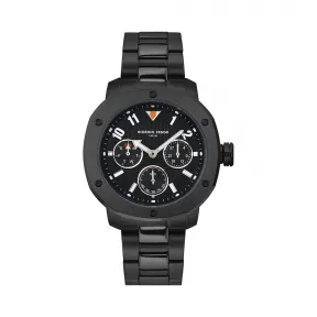 乔治菲登GF1919手表 夜归人系列进口石英表星期日历夜光防水时尚金属腕表 黑色电镀不锈钢GFBF005