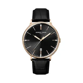 乔治菲登GF1919手表 实习生系列石英机芯 学生简约皮带男女情侣腕表 黑色GFBU008