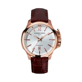 乔治菲登GIORGIOFEDON1919手表 哲学家系列自动机械进口日历简约皮带男士腕表 白色GFCE004