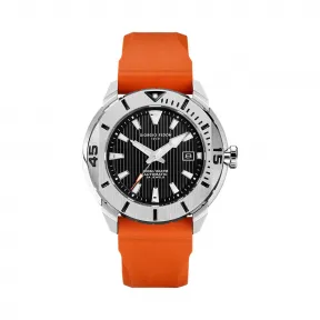 乔治菲登GF1919手表男 潜航者系列自动机械水鬼潜水腕表 橙色皮带黑色表盘GFCH001