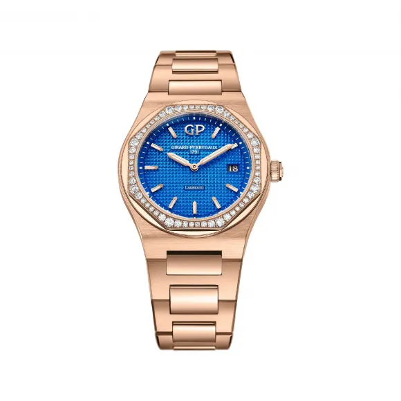 芝柏/Girard-Perregaux Laureato 桂冠系列 34,00 毫米 玫瑰金 Quartz 女表 80189D52A434-52A