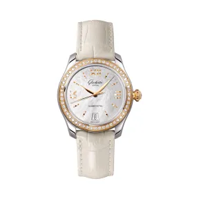 格拉苏蒂/Glashutte Original Ladies 女士系列 精钢/18K玫瑰金, 表圈宝石 52 明亮型切割钻石 (约 Ca. 1.09 Ct, Tw-If) 自动机械机芯 女表 1-39-22-09-16-44