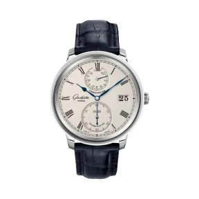 格拉苏蒂/Glashutte Original senator-议员系列 白色18K金 42.00 毫米 手动机械机芯 男表 1-58-03-01-04-30