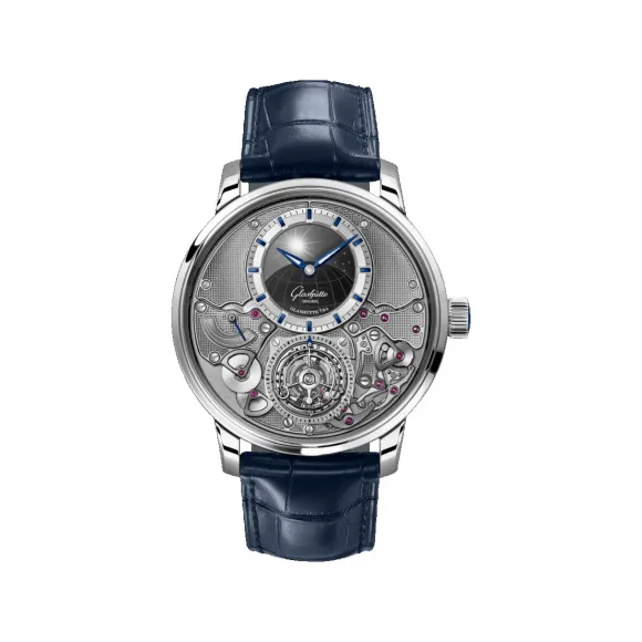 格拉苏蒂/Glashutte Original 议员系列 议员天文台陀飞轮腕表限量版 1-58-06-01-03-61 42.00 MM 手动机械机芯 男表 W1-58-06-01-03-61