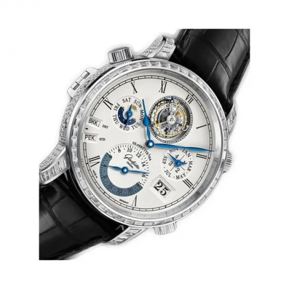 格拉苏蒂/Glashutte Original Senator 参议员系列 镶嵌298颗钻石 手动机械机芯 男表 1-89-01-03-33-04