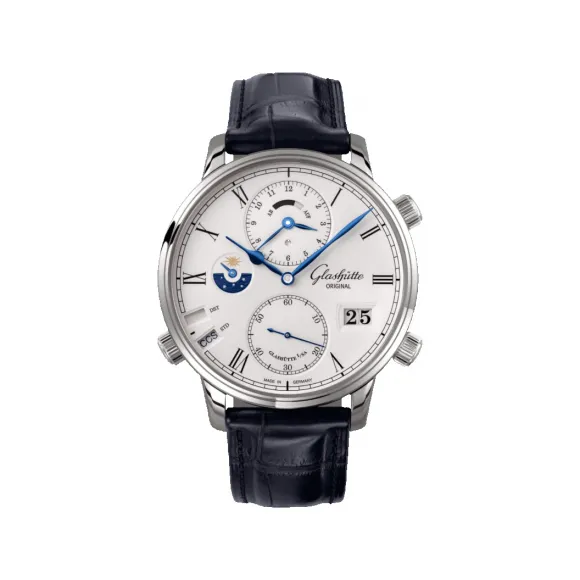 格拉苏蒂/Glashutte Original Senator 参议员系列 18K金(白色) 自动机械机芯 男表 1-89-02-01-04-30