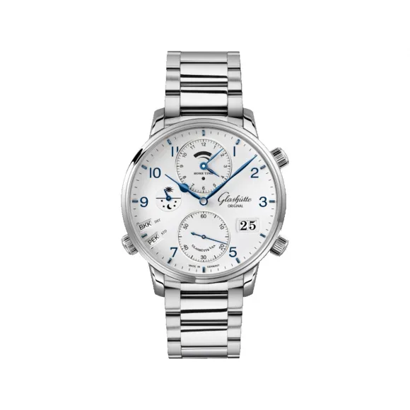 格拉苏蒂/Glashutte Original 议员系列 议员世界时腕表 1-89-02-03-02-70 44.00 MM 不锈钢 自动机械机芯 男表