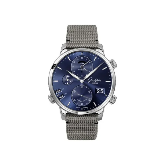 格拉苏蒂/Glashutte Original 议员世界时腕表 1-89-02-05-02-36 44.00MM 自动机械机芯 精钢 