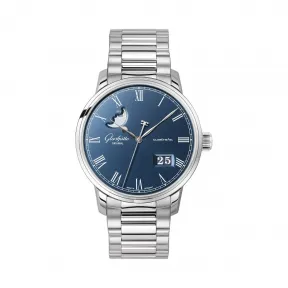 格拉苏蒂/Glashutte Original Senator 参议员系列 精钢 自动机械机芯 男表 100-04-05-12-70