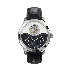 格拉苏蒂/Glashutte Original Pano 偏心系列 18K白金 手动机械机芯 男表 41-03-04-04-04