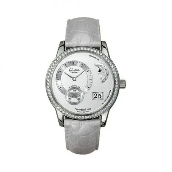 格拉苏蒂/Glashutte Original Pano 偏心系列 18K白金镶钻 自动机械机芯 男表 90-02-02-04-10