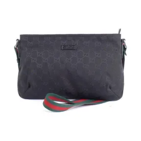 古驰/Gucci 黑色 帆布  斜跨包 189749-F4F5R-1060