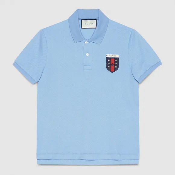 古驰/Gucci 织带盾牌纯棉polo衫 408322 X7333 4907