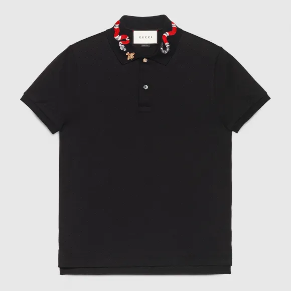 古驰/Gucci 珊瑚蛇刺绣polo衫 408323 X7332 1410