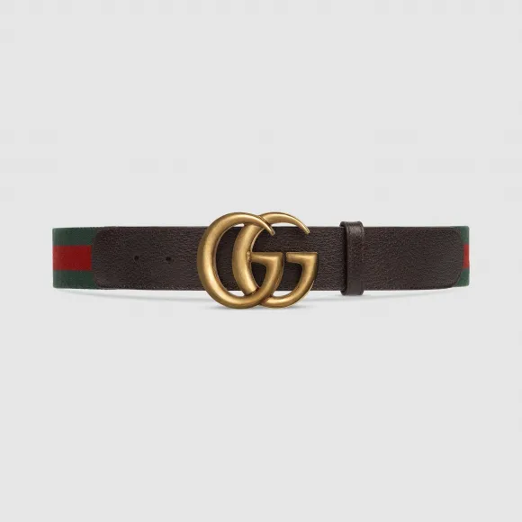 古驰/Gucci 双G带扣帆布织带腰带 409416-HE2AT-8664