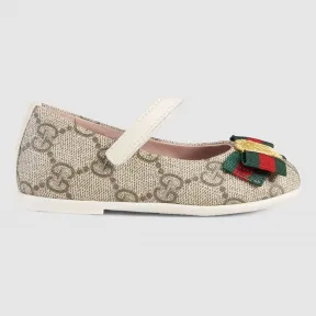 古驰/Gucci 幼儿高级人造帆布平底芭蕾鞋 418997 KLQ80 9769