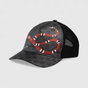 古驰/Gucci 珊瑚蛇印花GG Supreme帆布棒球帽 426887-4HB10-1060