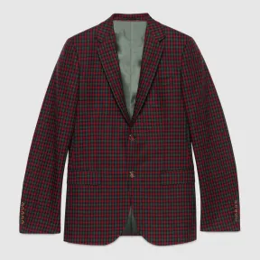 古驰/Gucci Monaco 格纹羊毛羊绒单西 429350 Z572B 4322