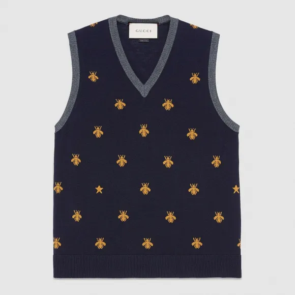 古驰/Gucci 蜜蜂和星星羊毛背心 431750 X1311 4559
